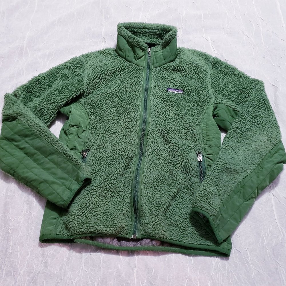 Patagonia Deep Pile Fleece Full Zip Jacket Green